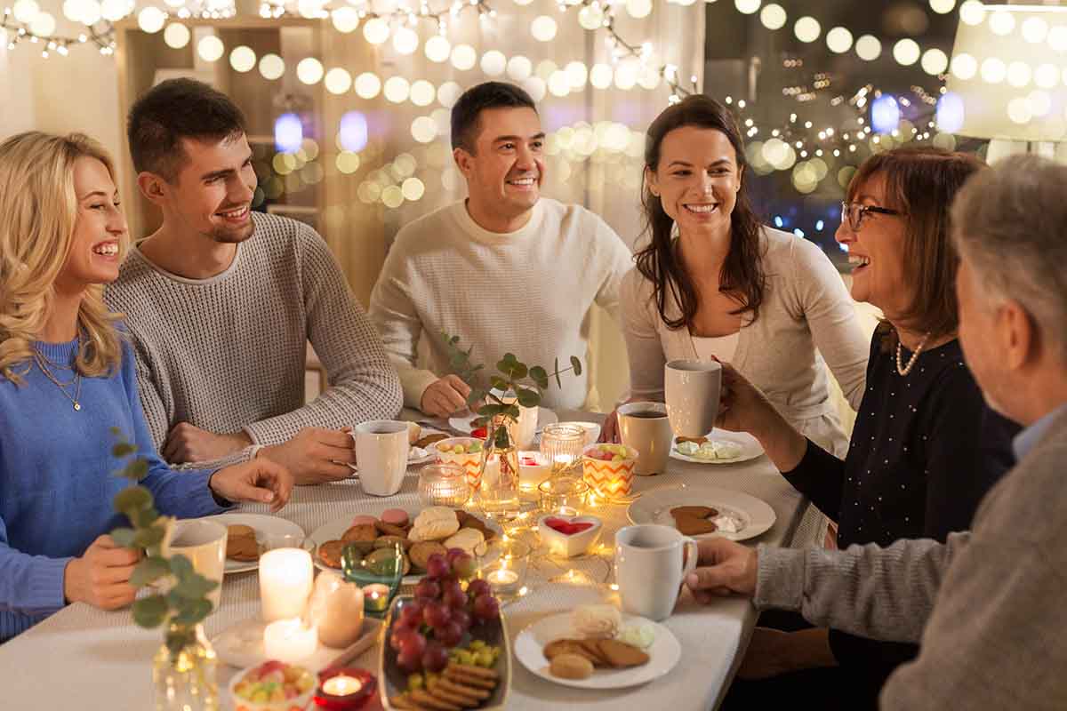 group of people having a sober holiday season