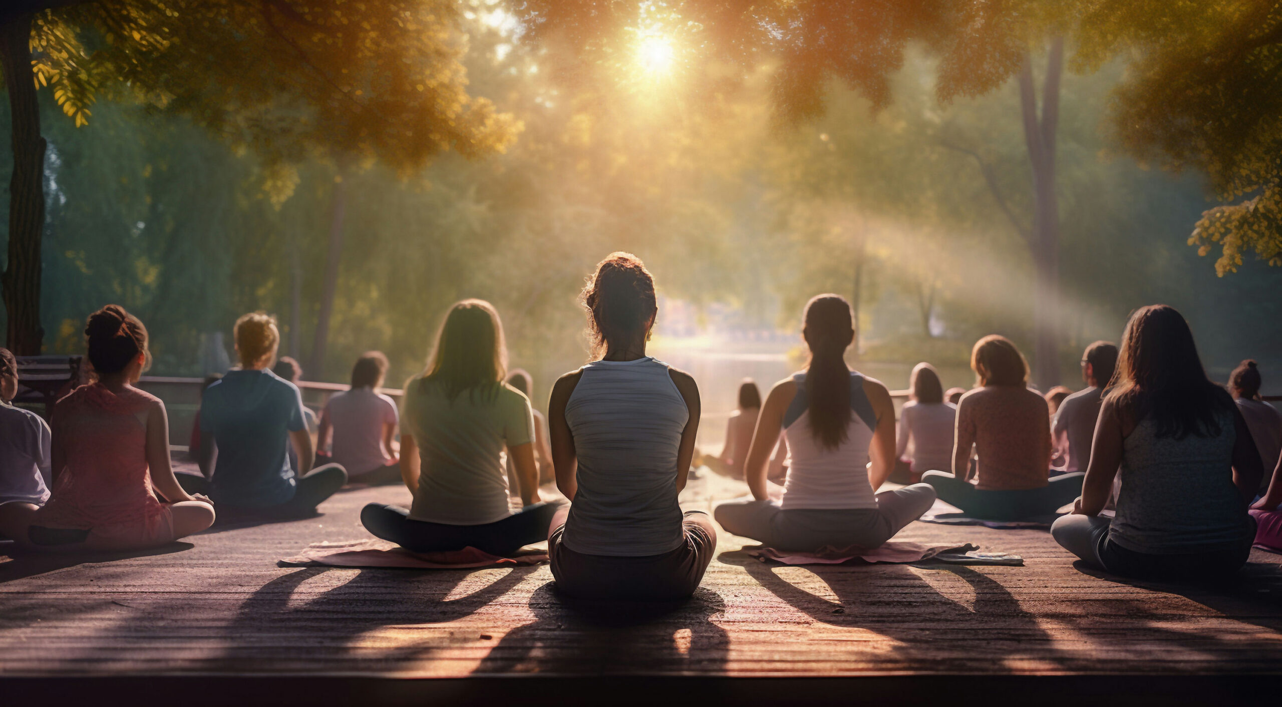 group practicing yoga as part of wellness activities in recovery plan