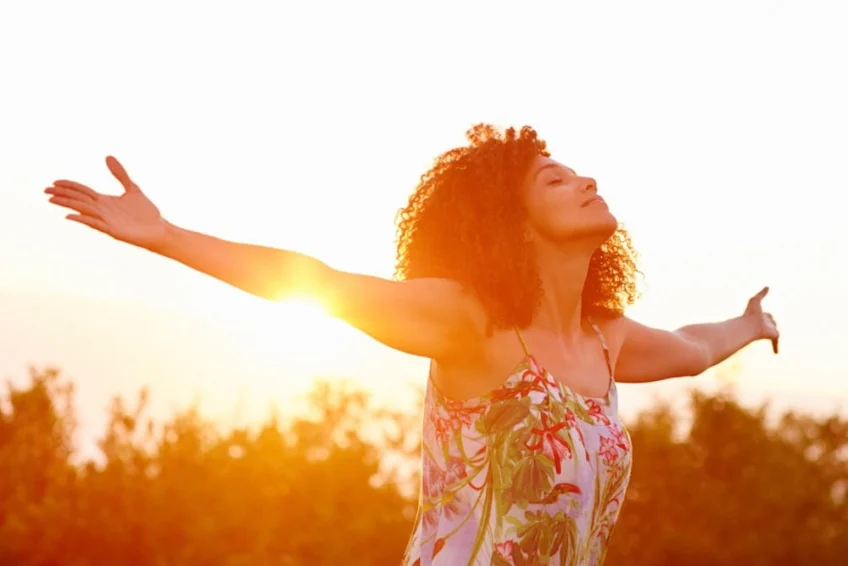 woman finding peace while practicing relapse prevention skills