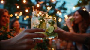 group of friends toasting with mocktails and savoring the benefits