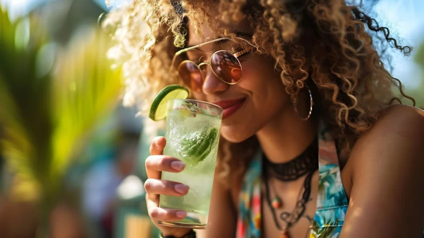 woman enjoying a mocktail, discovering its benefits and helpful tips