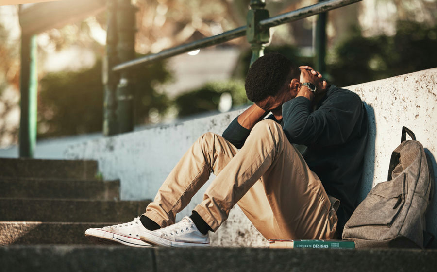 a traumatized man worried about becoming homeless