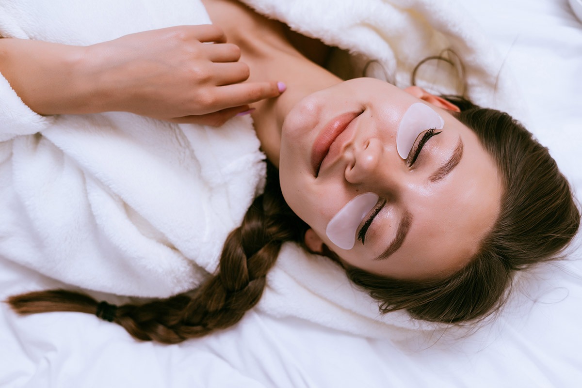 woman relaxing during self care