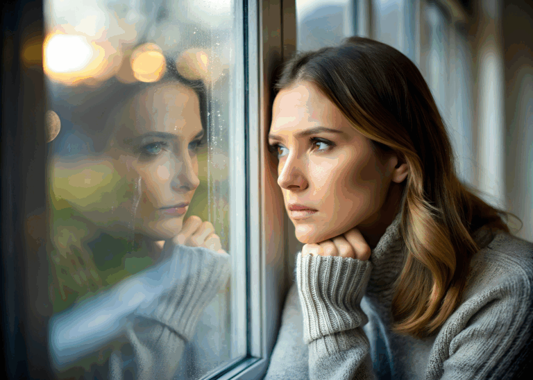 a girl is looking out the window, wondering what the 4 main types of OCD are